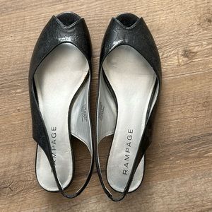 Rampage black peep toe dress flats